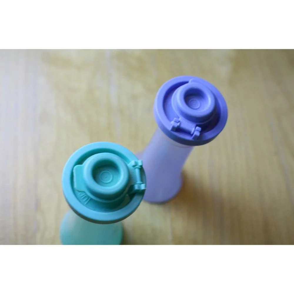 Vintage Tupperware Salt and Pepper Shakers Kitchen Table Retro Blue Green Set